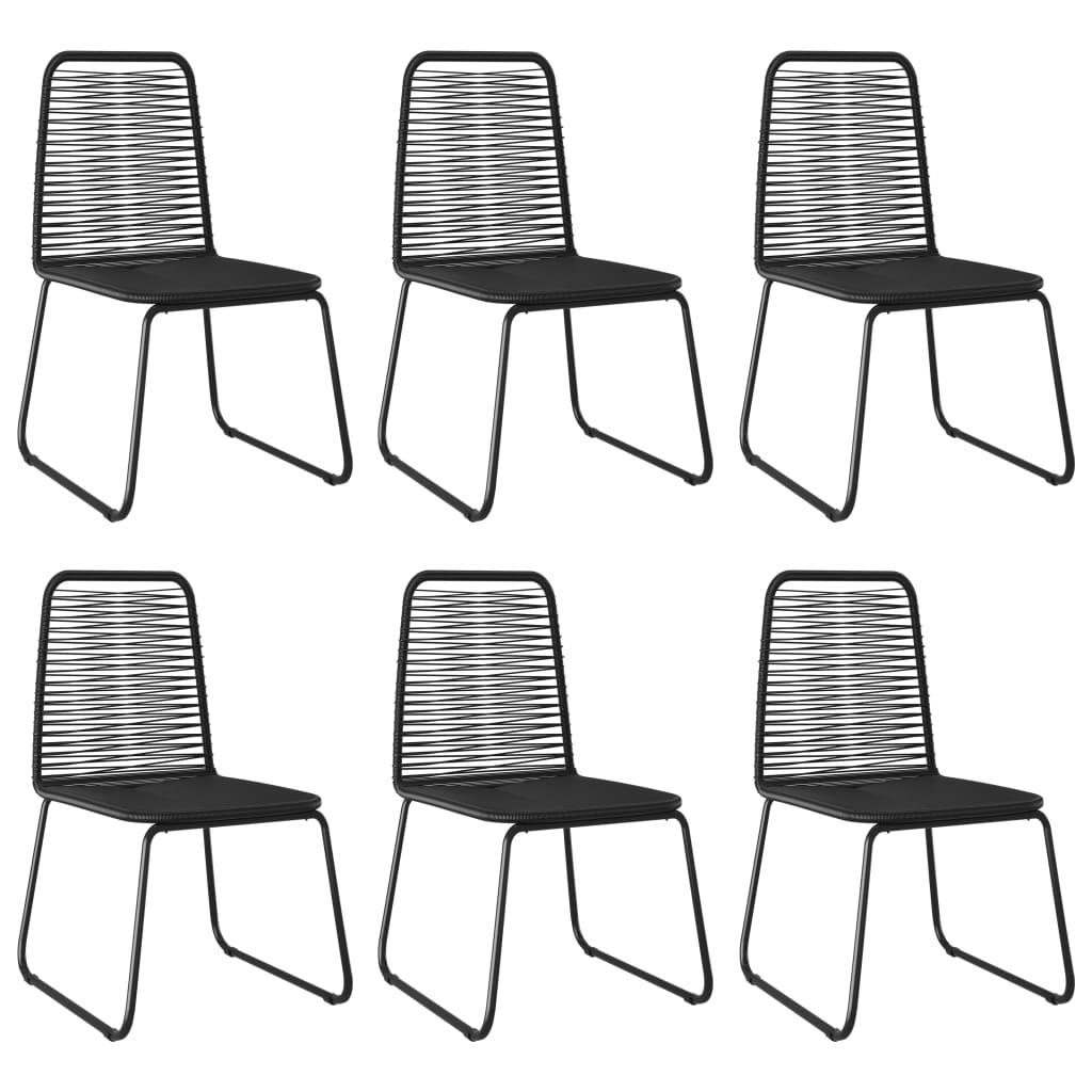 Patio Chairs 6 pcs Poly Rattan Black at Set Shop and Smile