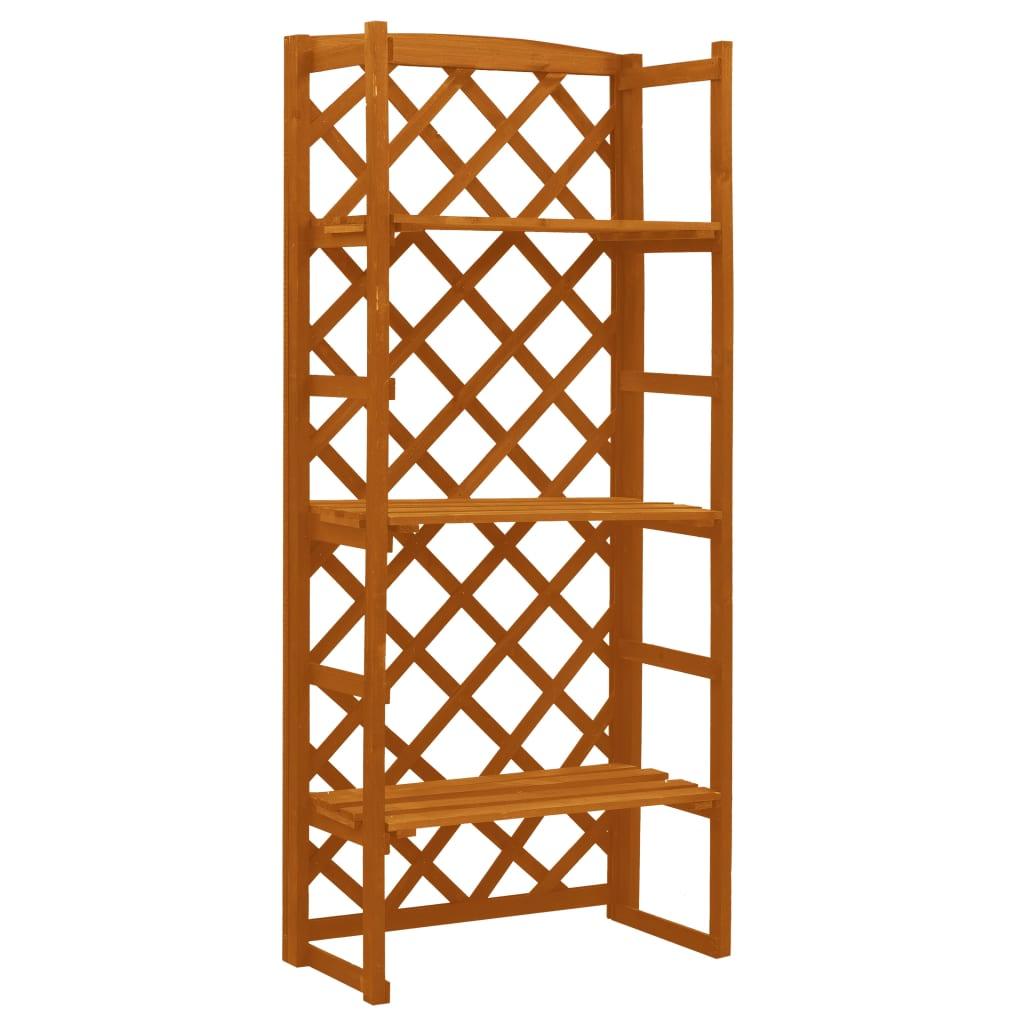 Plant Stand with Trellis Orange 23.6"x11.8"x55.1" Solid Firwood at Set Shop and Smile