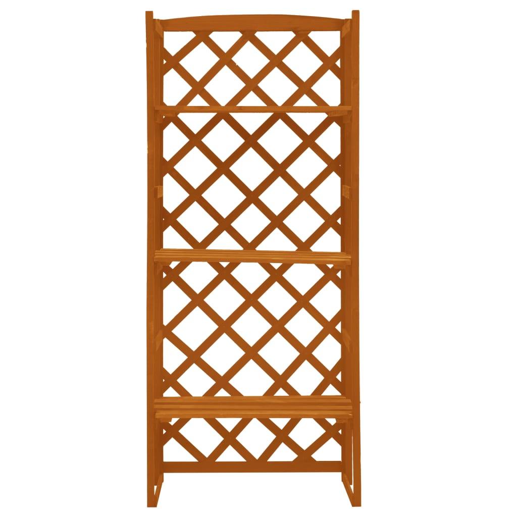 Plant Stand with Trellis Orange 23.6"x11.8"x55.1" Solid Firwood at Set Shop and Smile