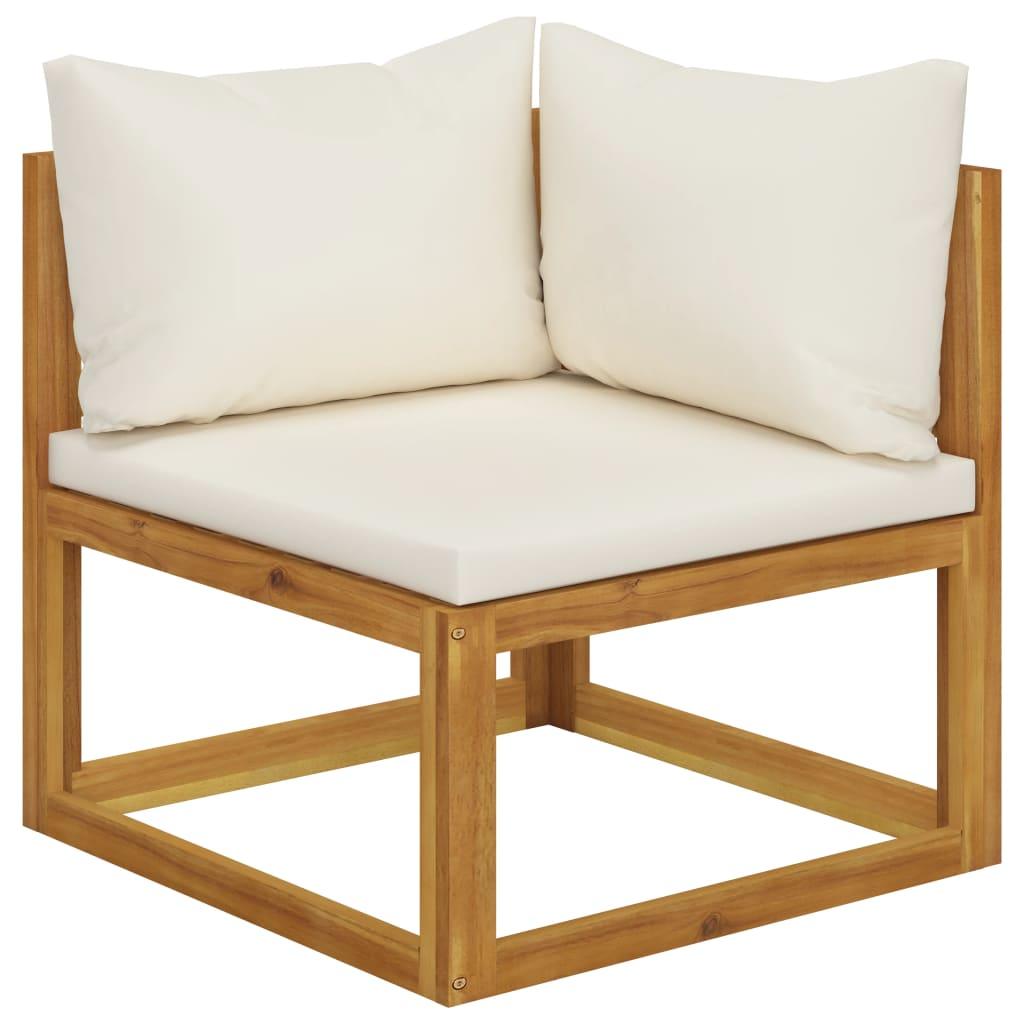 8 Piece Patio Lounge Set with Cushion Cream Solid Acacia Wood at Set Shop and Smile