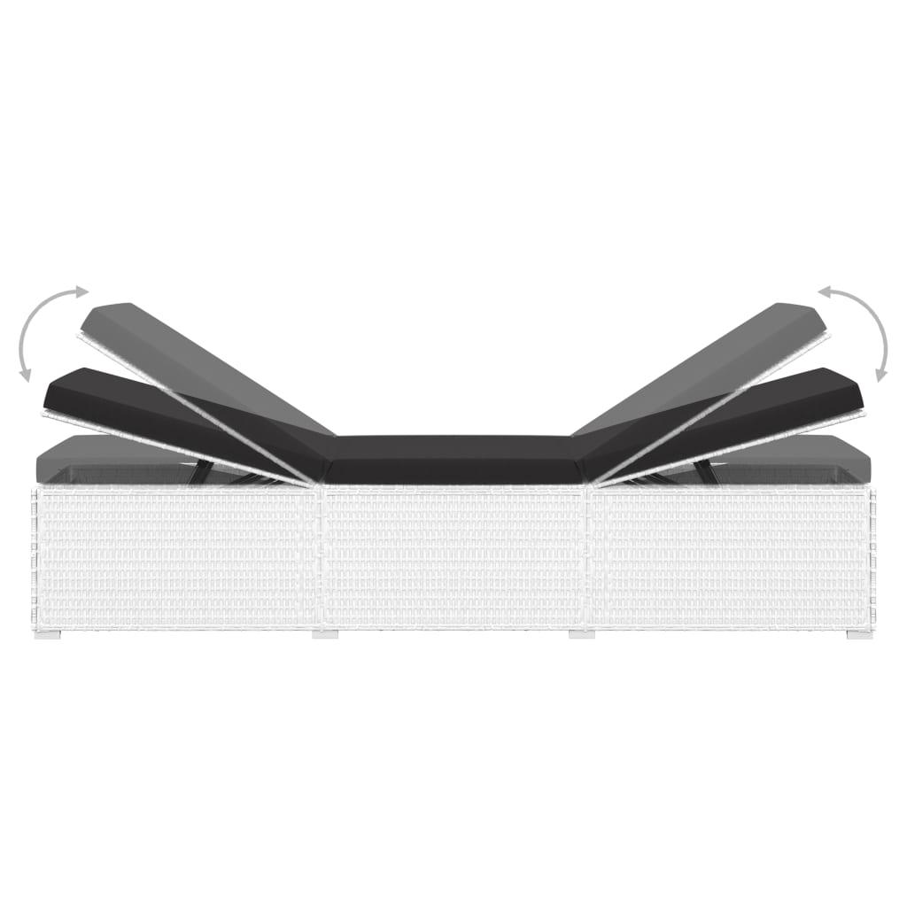 3 Piece Patio Sun Loungers with Tea Table Poly Rattan White at Set Shop and Smile