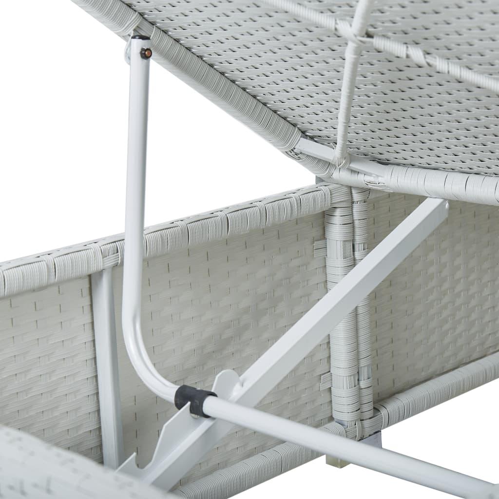 3 Piece Patio Sun Loungers with Tea Table Poly Rattan White at Set Shop and Smile