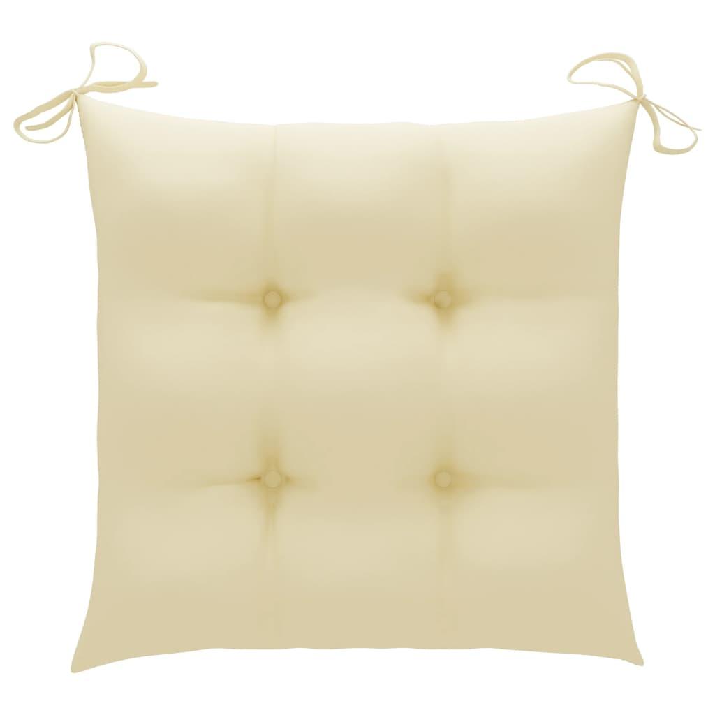 Chair Cushions 4 pcs Cream White 15.7"x15.7"x2.8" Fabric at Set Shop and Smile