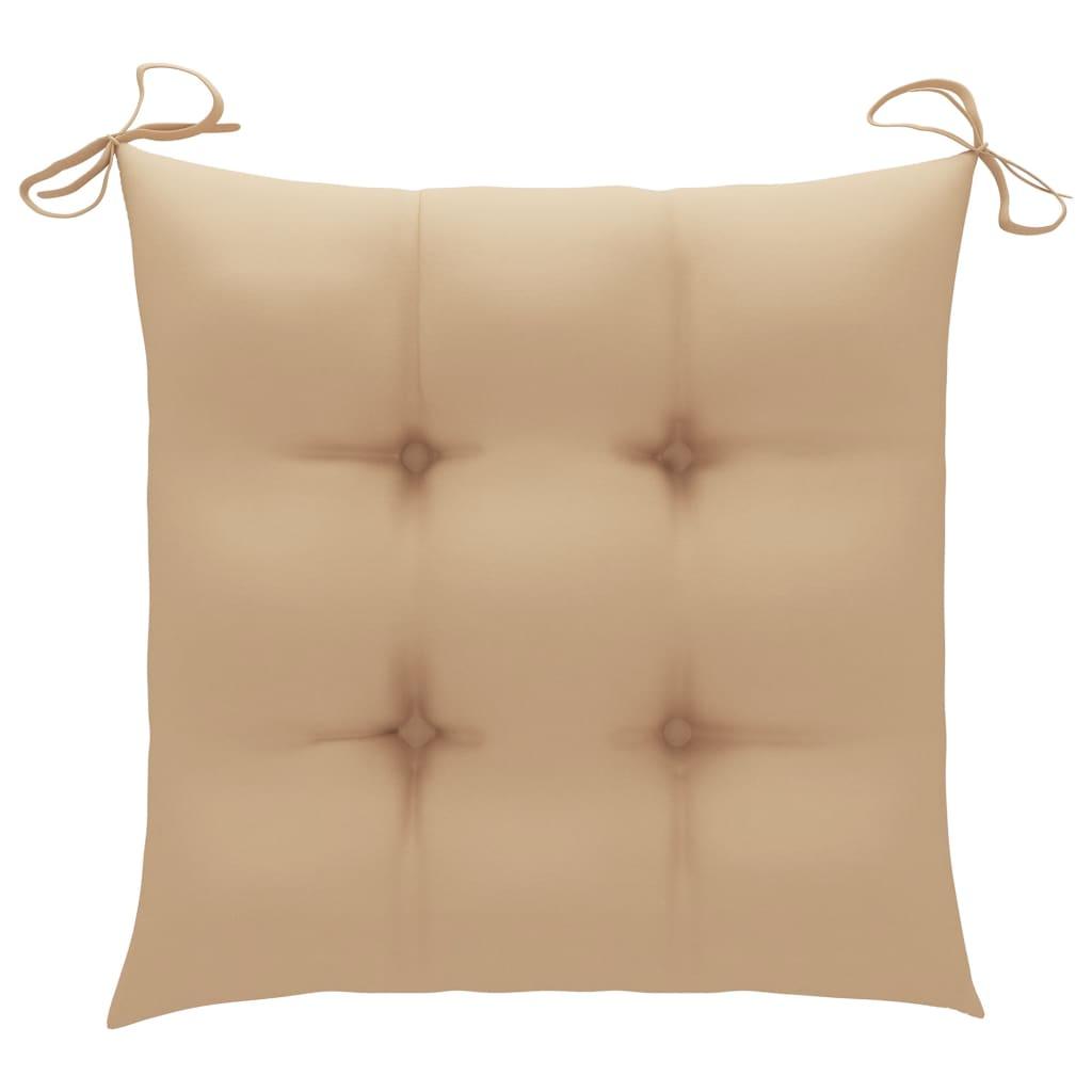 Chair Cushions 4 pcs Beige 15.7"x15.7"x2.8" Fabric at Set Shop and Smile