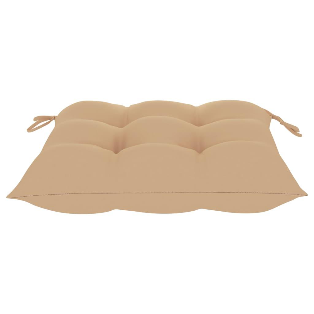 Chair Cushions 4 pcs Beige 15.7"x15.7"x2.8" Fabric at Set Shop and Smile