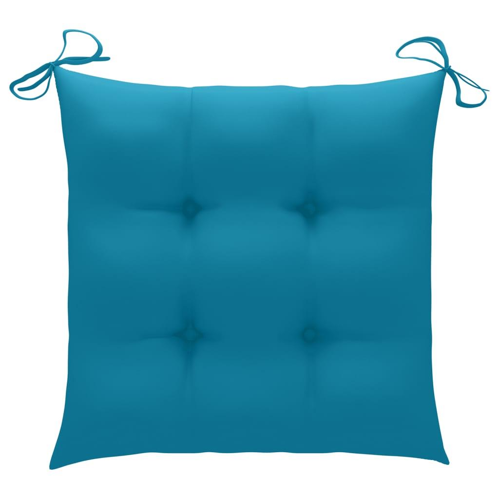 Chair Cushions 4 pcs Light Blue 15.7"x15.7"x2.8" Fabric at Set Shop and Smile