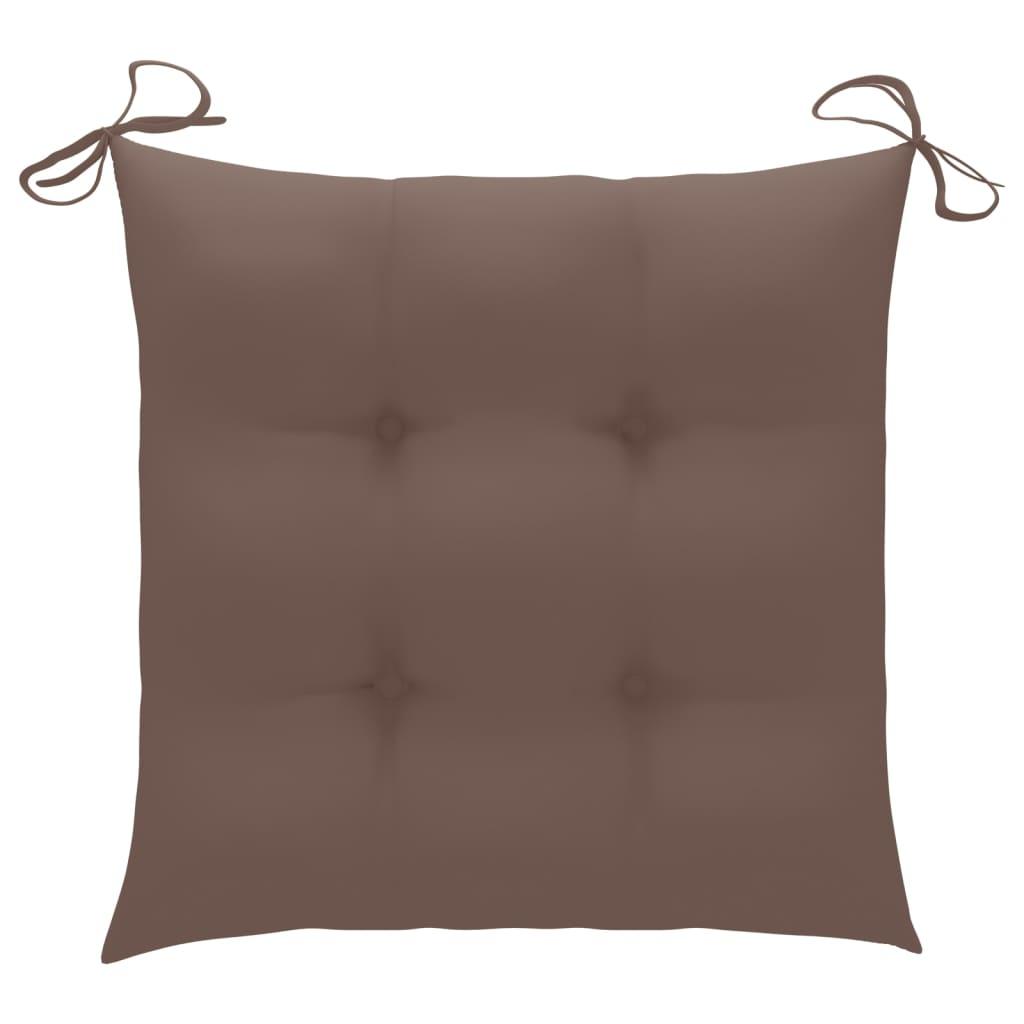Chair Cushions 4 pcs Taupe 15.7"x15.7"x2.8" Fabric at Set Shop and Smile