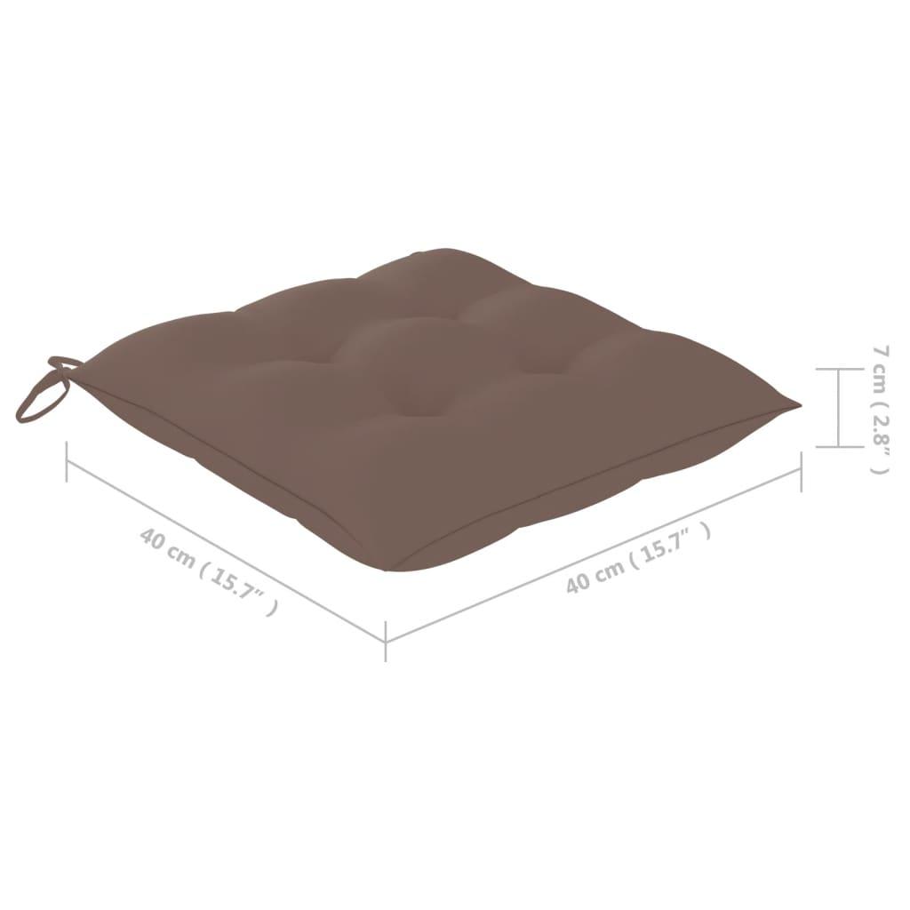 Chair Cushions 4 pcs Taupe 15.7"x15.7"x2.8" Fabric at Set Shop and Smile