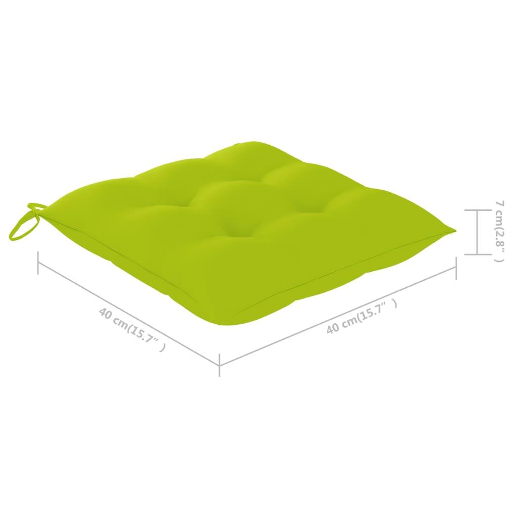 Chair Cushions 4 pcs Bright Green 15.7"x15.7"x2.8" Fabric at Set Shop and Smile