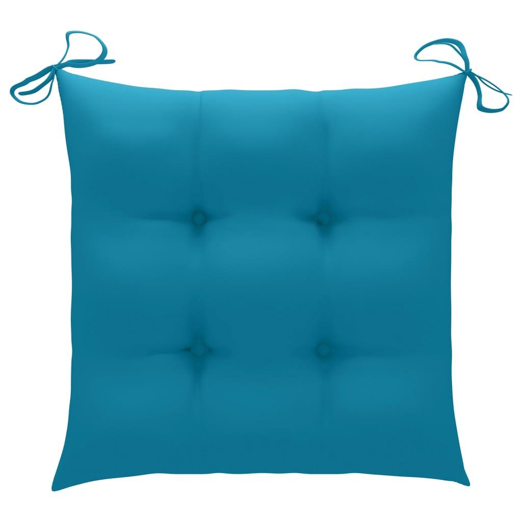 Chair Cushions 2 pcs Light Blue 19.7"x19.7"x2.8" Fabric at Set Shop and Smile