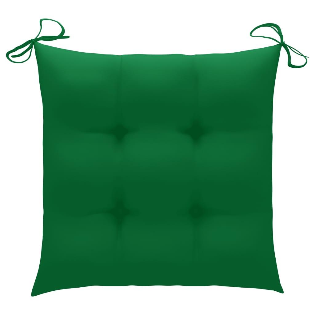 Chair Cushions 2 pcs Green 19.7"x19.7"x2.8" Fabric at Set Shop and Smile
