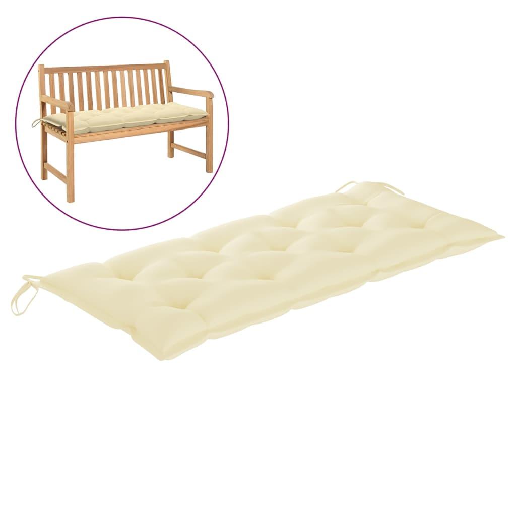 Garden Bench Cushion Cream White 47.2"x19.7"x2.8" Fabric at Set Shop and Smile