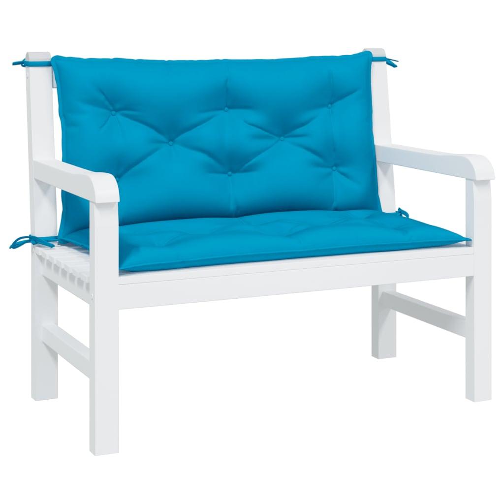 Garden Bench Cushions 2pcs Light Blue 39.4"x19.7"x2.8" Oxford Fabric at Set Shop and Smile