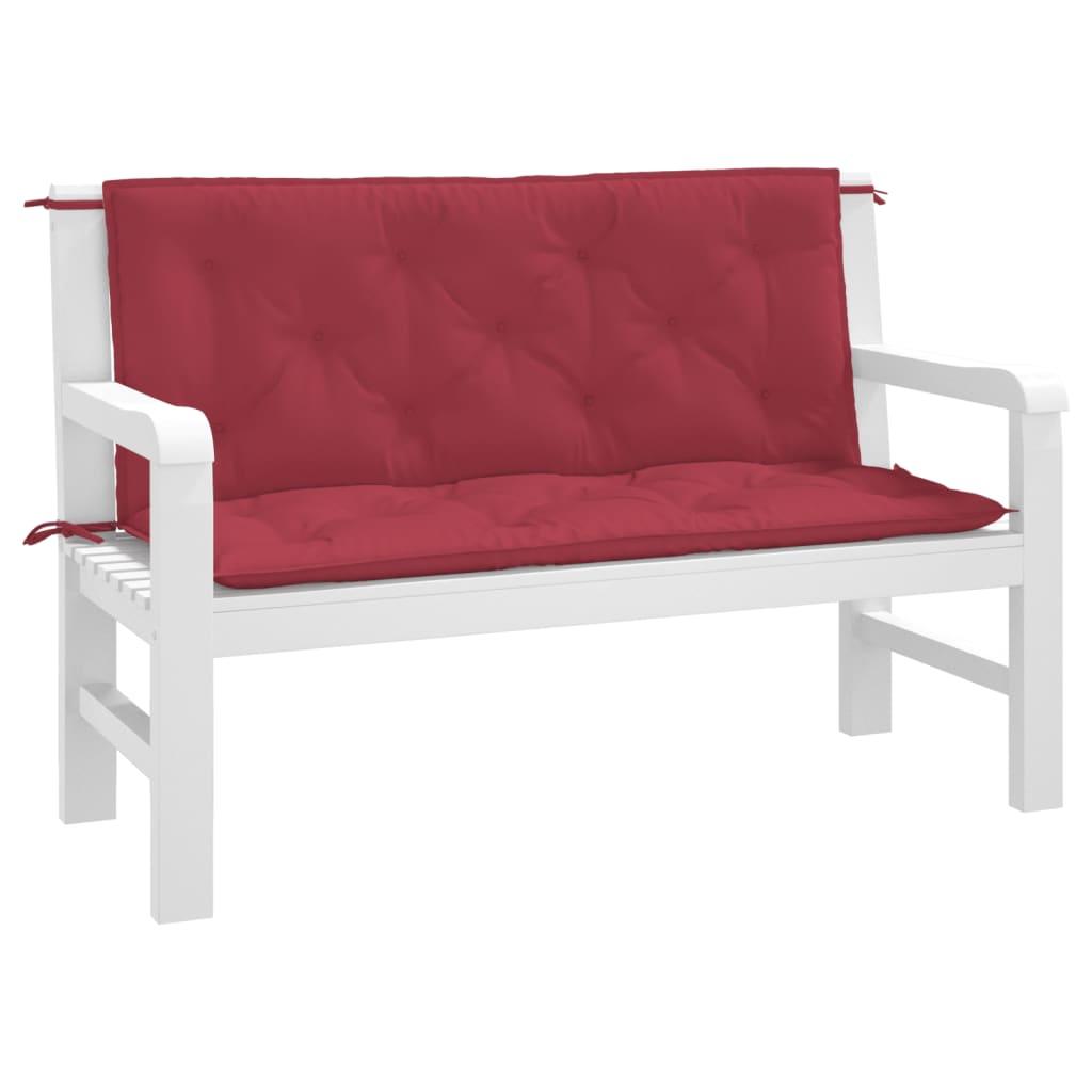 Garden Bench Cushions 2pcs Wine Red 47.2"x19.7"x2.8" Oxford Fabric at Set Shop and Smile