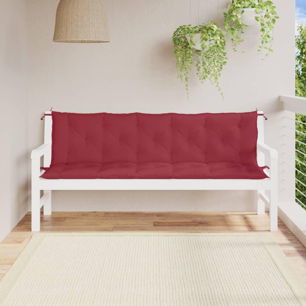 Garden Bench Cushions 2pcs Wine Red 70.9"x19.7"x2.8" Oxford Fabric at Set Shop and Smile
