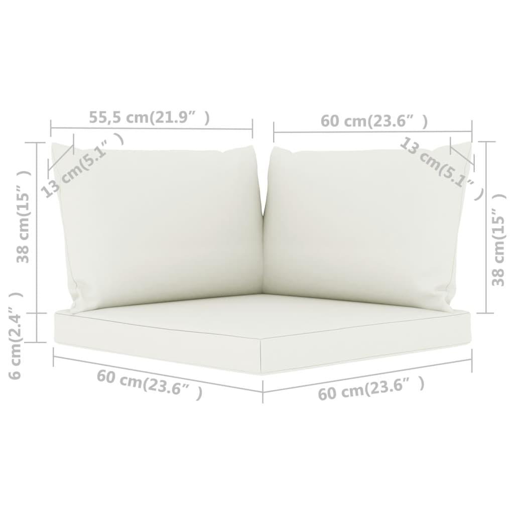 Pallet Sofa Cushions 3 pcs Cream White Fabric at Set Shop and Smile