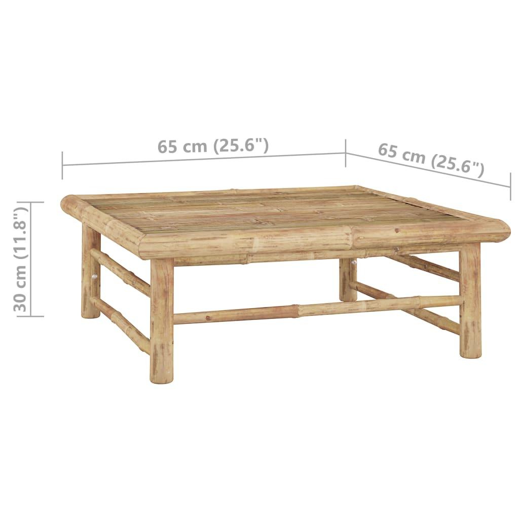 Patio Table 25.6"x25.6"x11.8" Bamboo at Set Shop and Smile