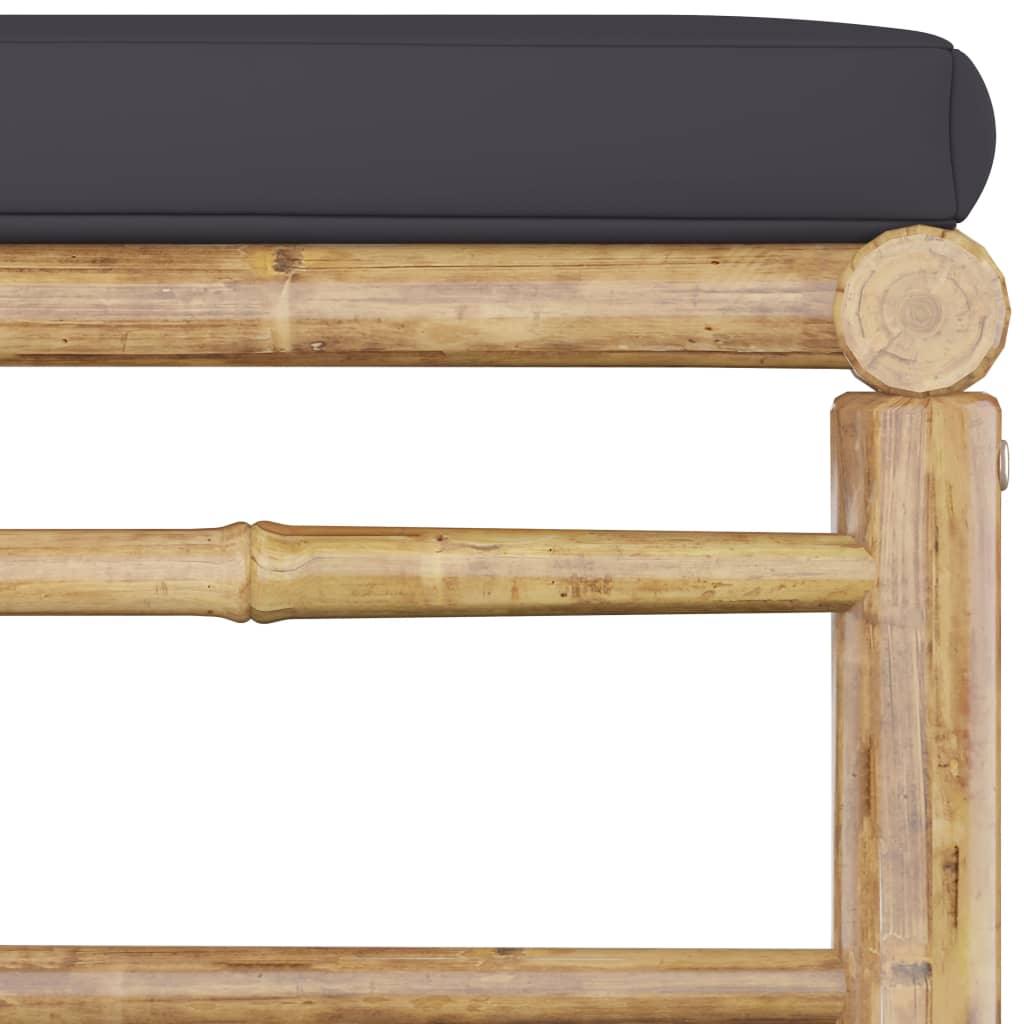 3 Piece Patio Lounge Set with Dark Gray Cushions Bamboo at Set Shop and Smile