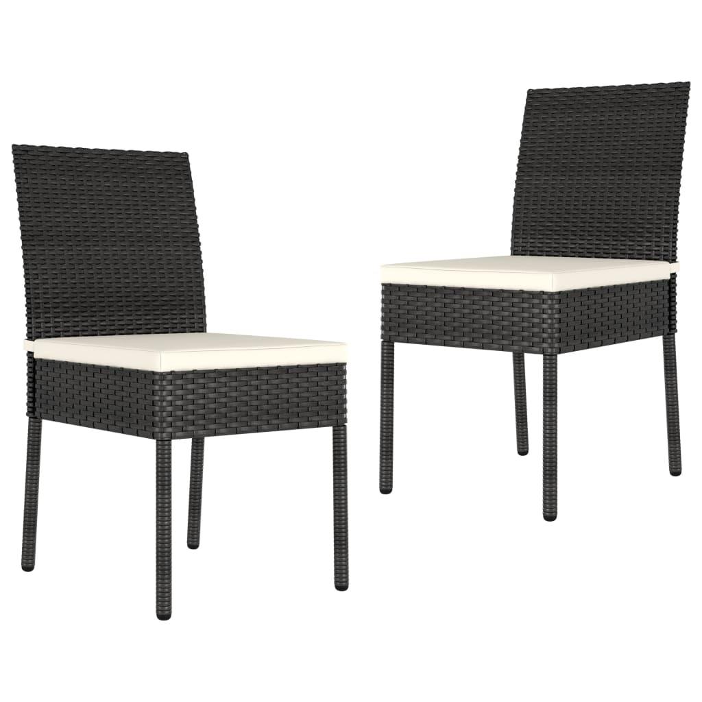 Patio Dining Chairs 2 pcs Poly Rattan Black at Set Shop and Smile