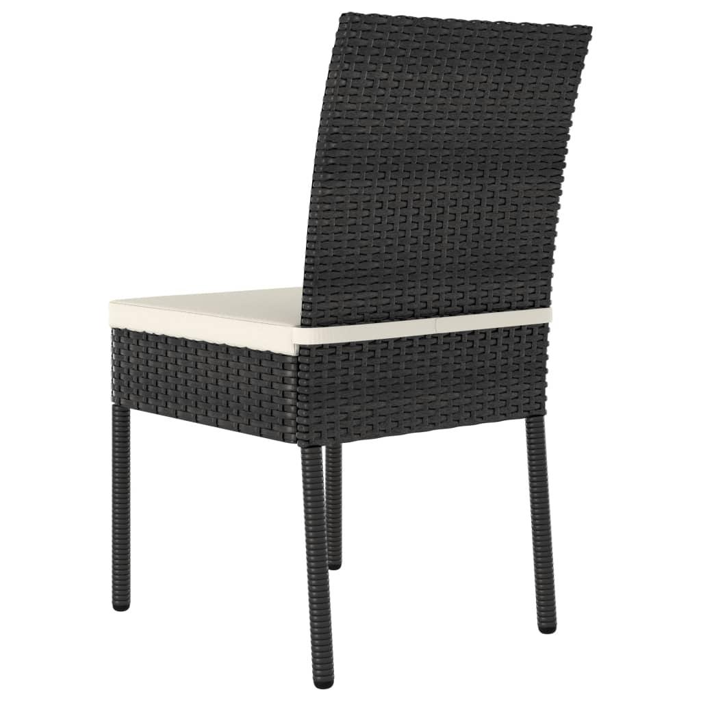 Patio Dining Chairs 2 pcs Poly Rattan Black at Set Shop and Smile