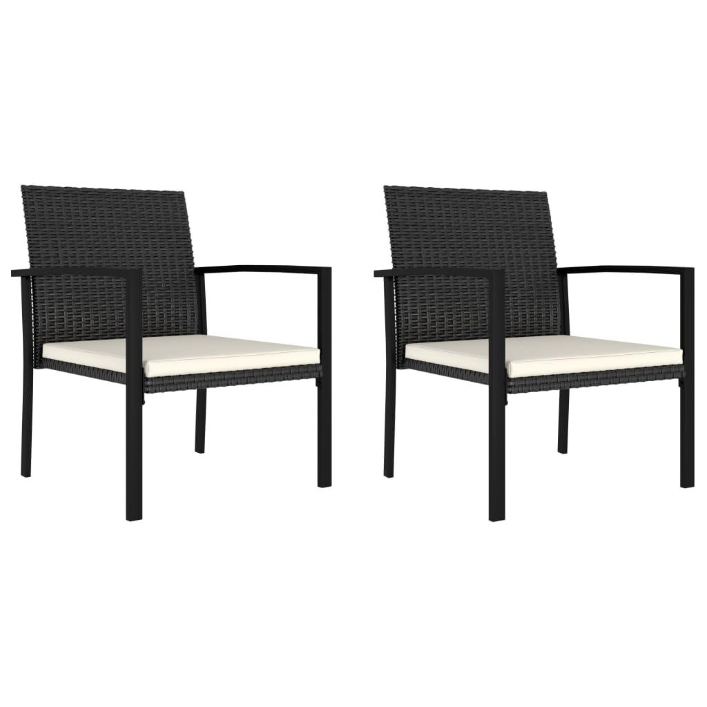 Patio Dining Chairs 2 pcs Poly Rattan Black at Set Shop and Smile