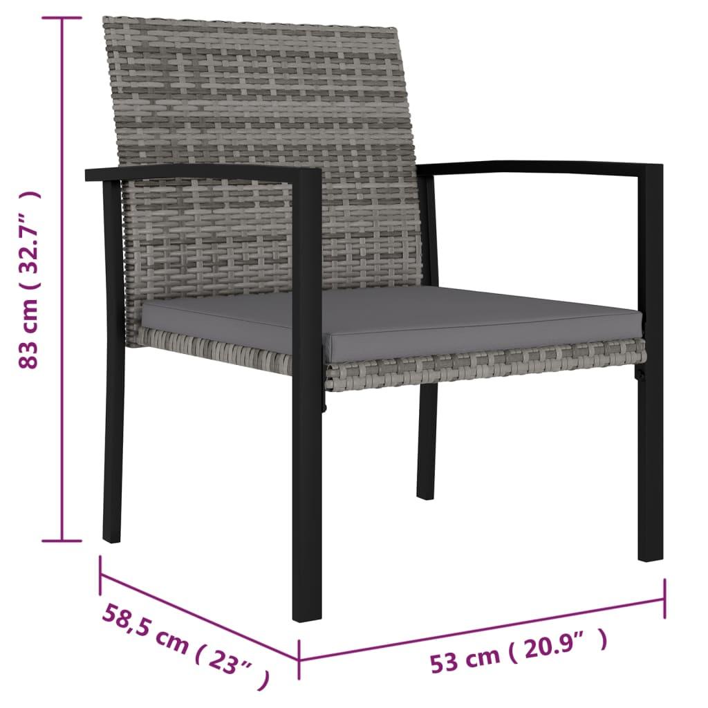 Patio Dining Chairs 4 pcs Poly Rattan Gray at Set Shop and Smile