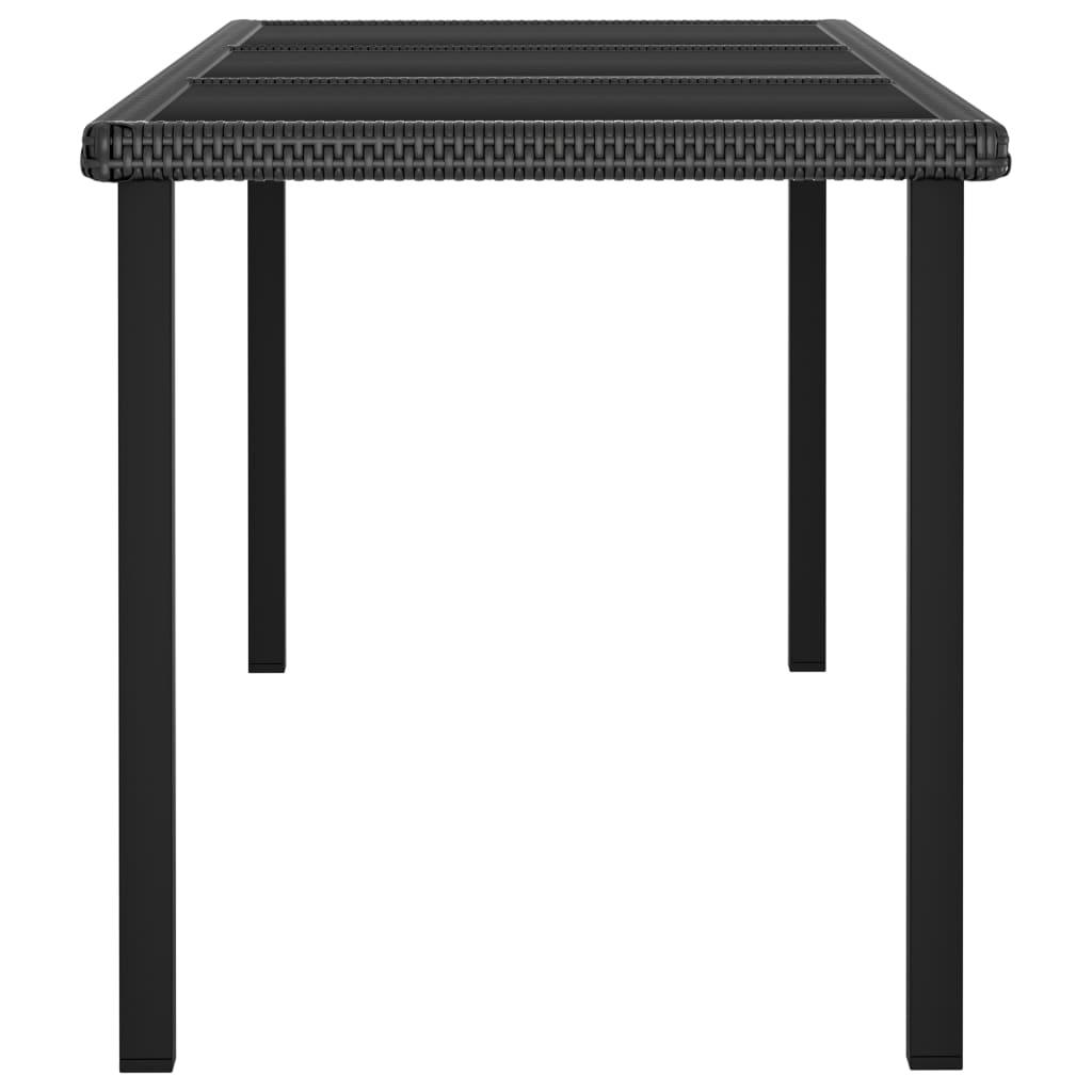 Patio Dining Table Black 70.9"x27.6"x28.7" Poly Rattan at Set Shop and Smile
