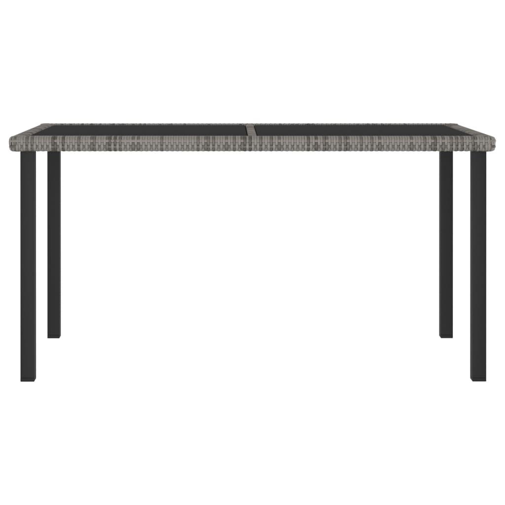 Patio Dining Table Gray 55.1"x27.6"x28.7" Poly Rattan at Set Shop and Smile