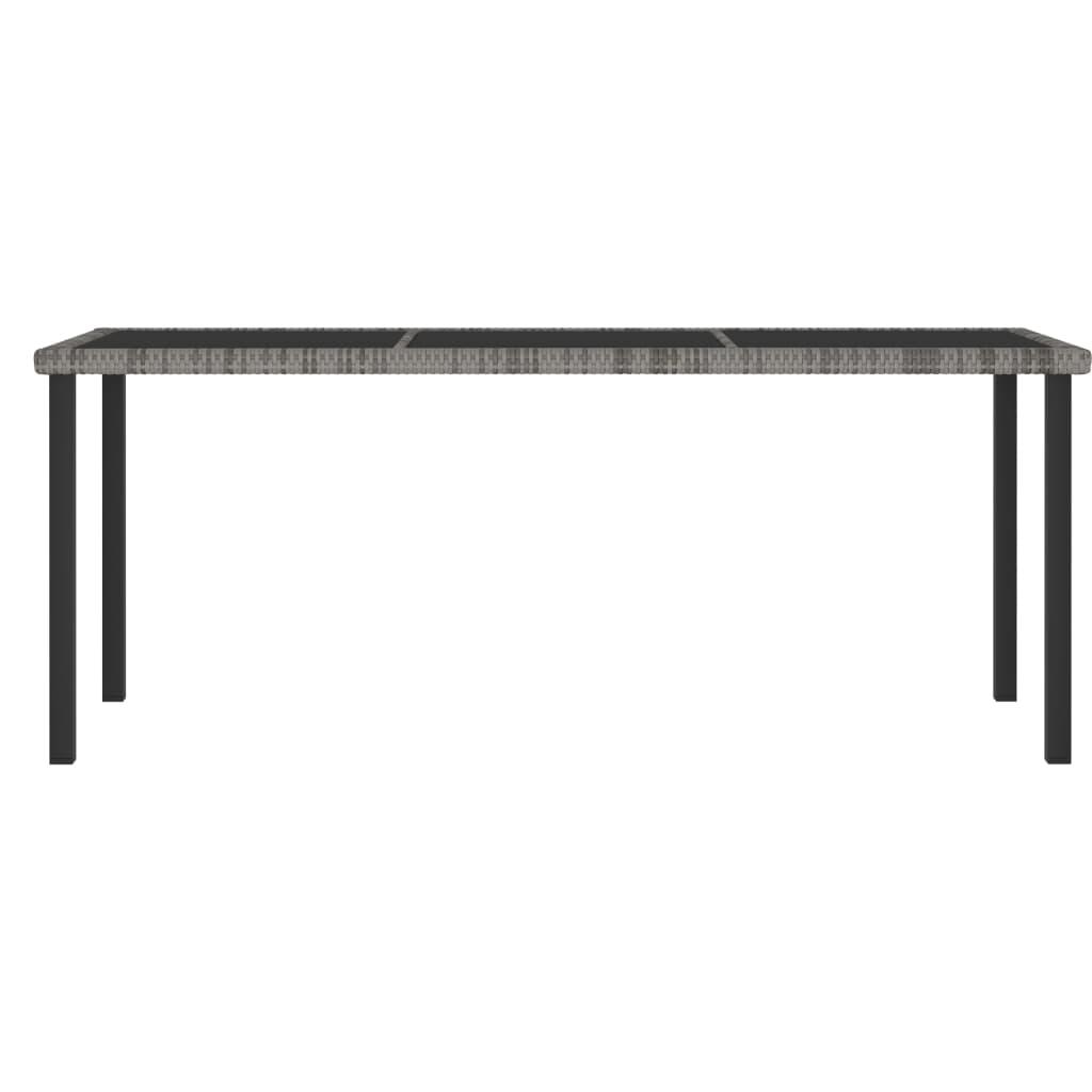 Patio Dining Table Gray 70.9"x27.6"x28.7" Poly Rattan at Set Shop and Smile