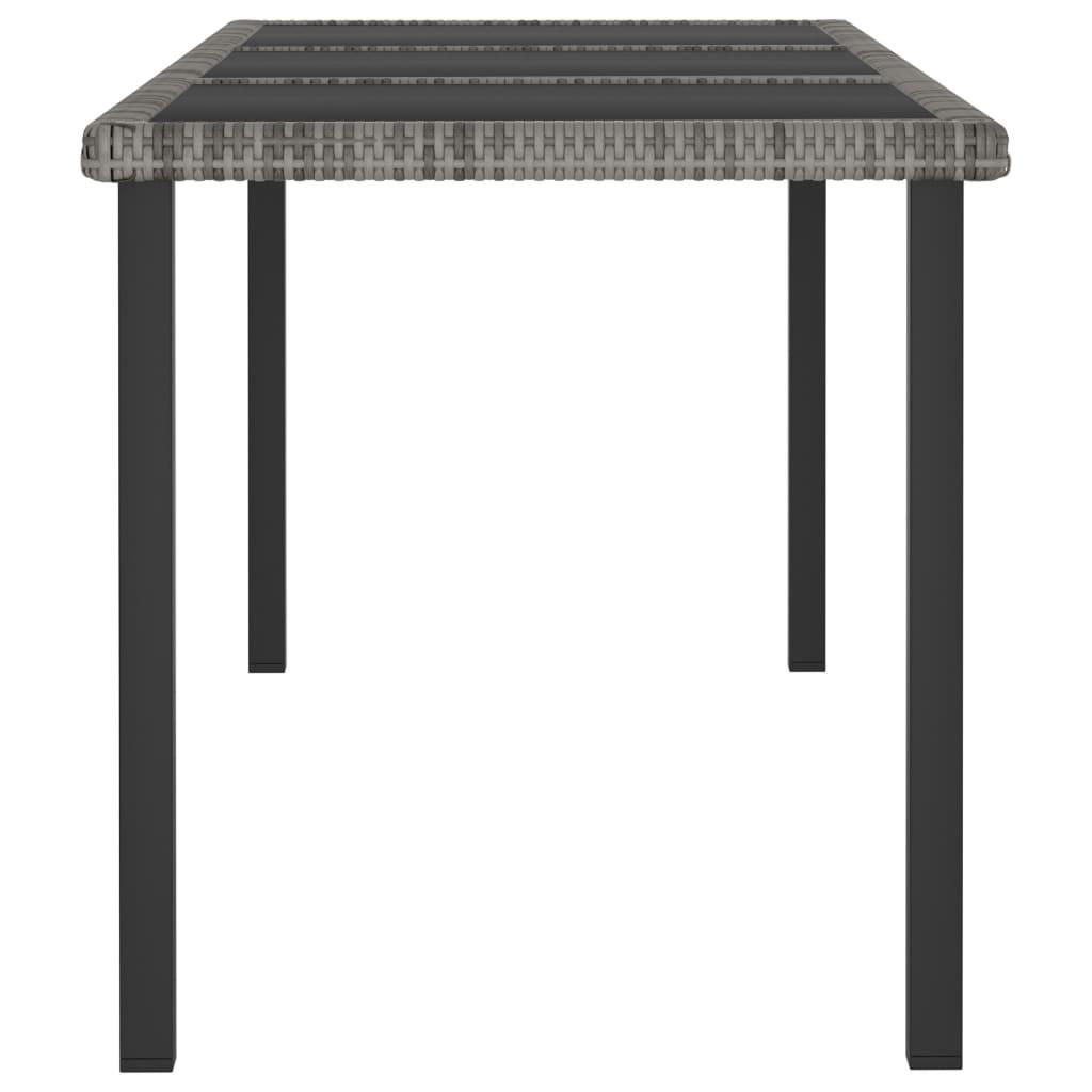 Patio Dining Table Gray 70.9"x27.6"x28.7" Poly Rattan at Set Shop and Smile