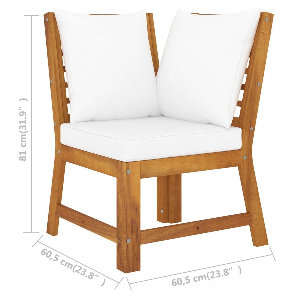 4 Piece Patio Lounge Set with Cushion Cream Solid Acacia Wood at Set Shop and Smile