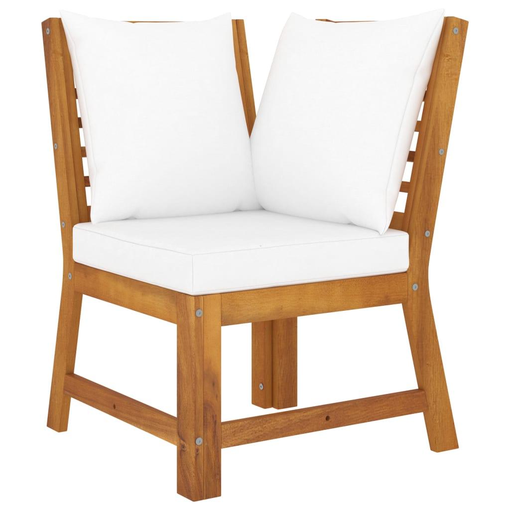 4 Piece Patio Lounge Set with Cushion Cream Solid Acacia Wood at Set Shop and Smile