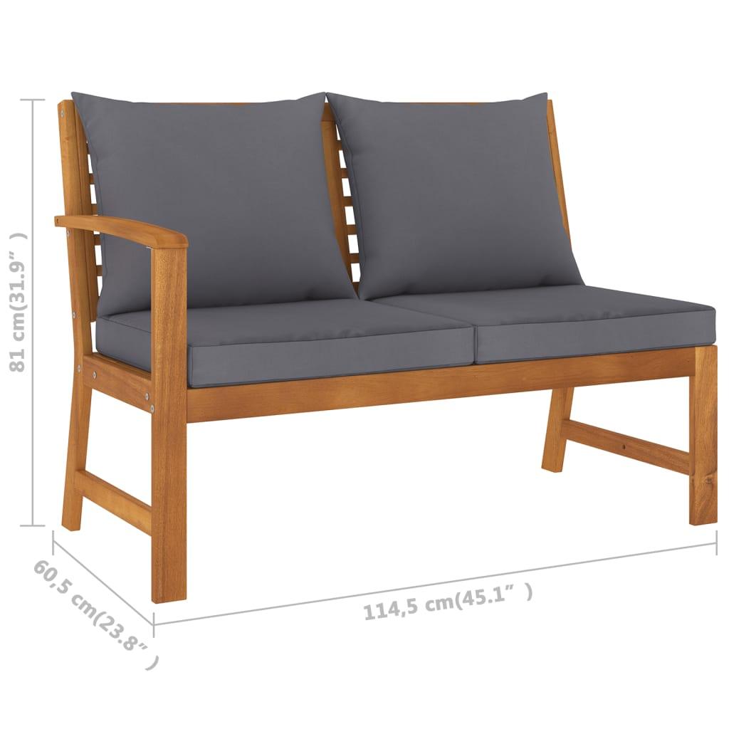 4 Piece Patio Lounge Set with Cushion Solid Acacia Wood at Set Shop and Smile