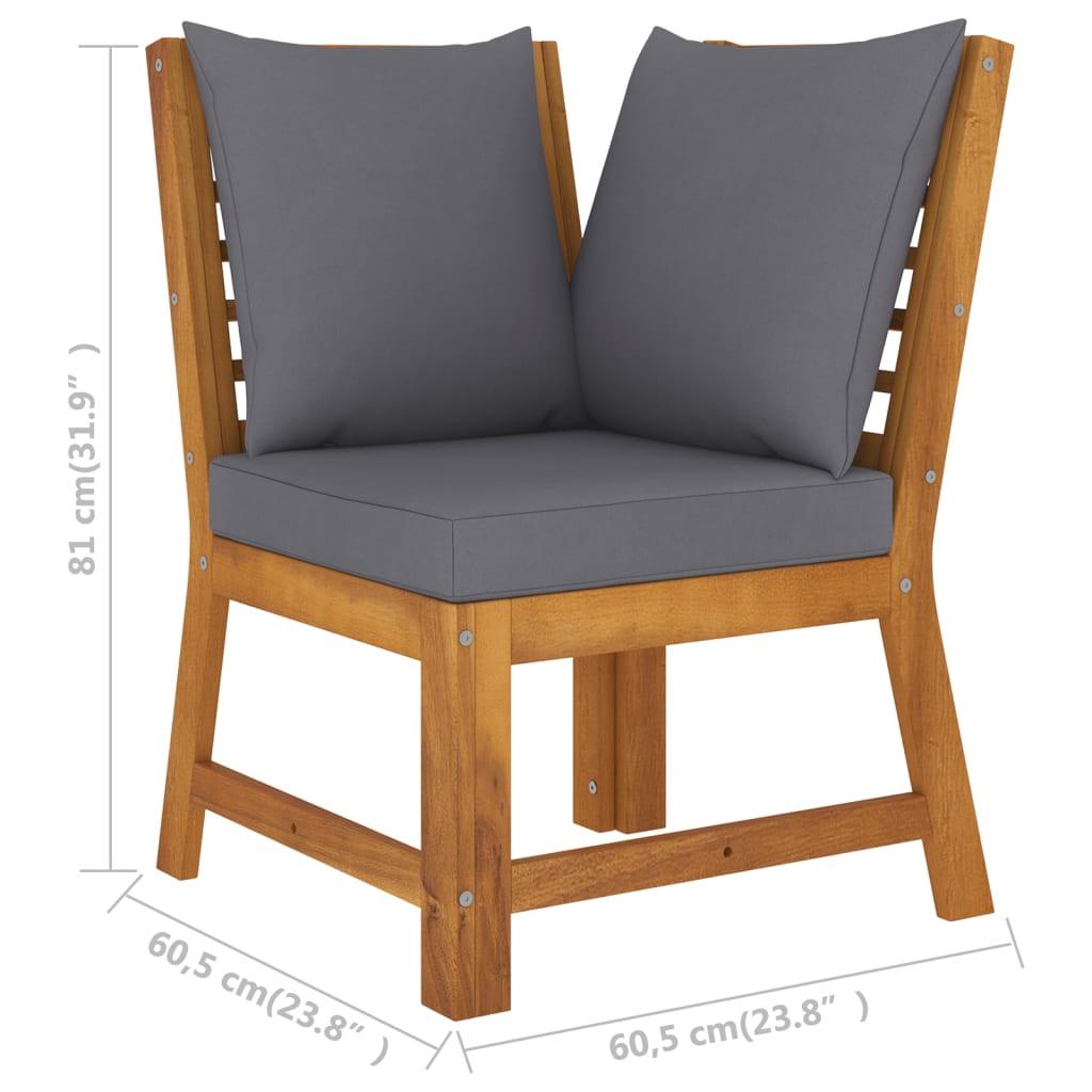 4 Piece Patio Lounge Set with Cushion Solid Acacia Wood at Set Shop and Smile