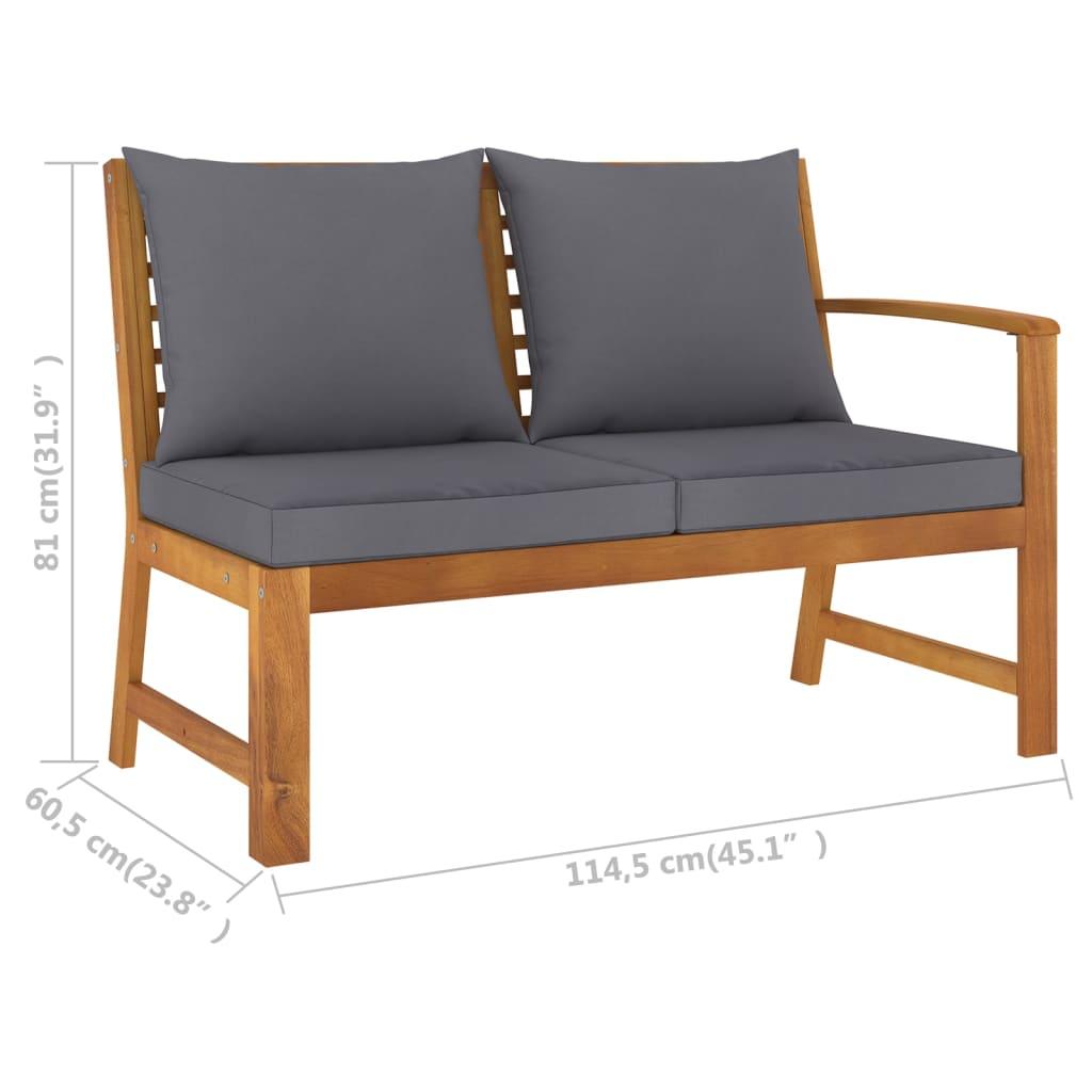 4 Piece Patio Lounge Set with Cushion Solid Acacia Wood at Set Shop and Smile