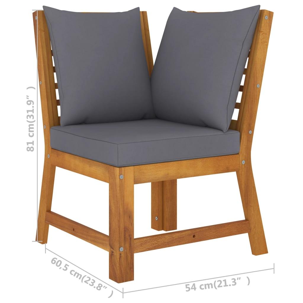 4 Piece Patio Lounge Set with Cushion Solid Acacia Wood at Set Shop and Smile