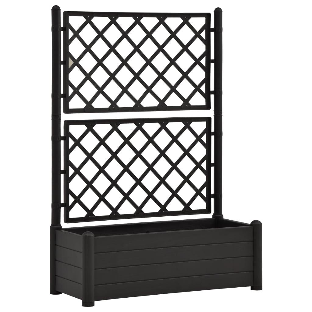 Garden Planter with Trellis 39.4"x16.9"x55.9" PP Anthracite at Set Shop and Smile