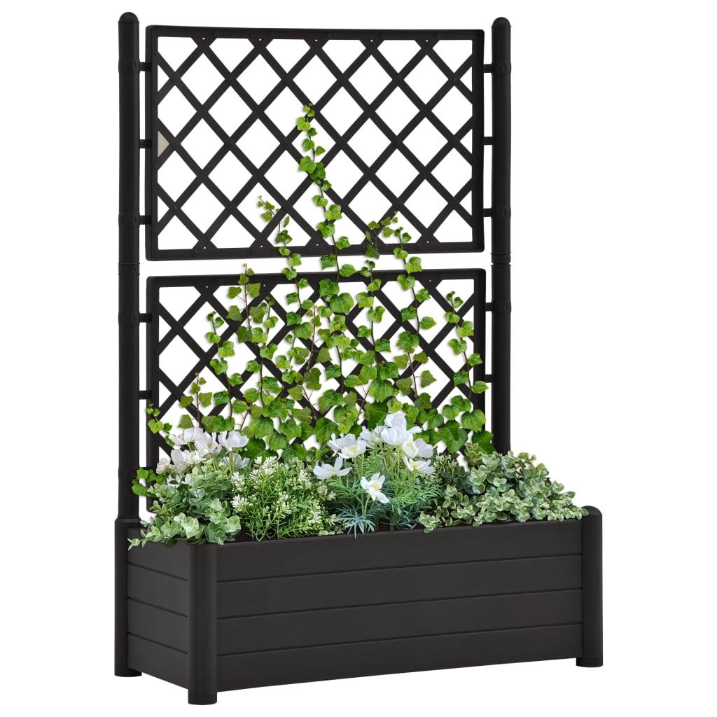 Garden Planter with Trellis 39.4"x16.9"x55.9" PP Anthracite at Set Shop and Smile