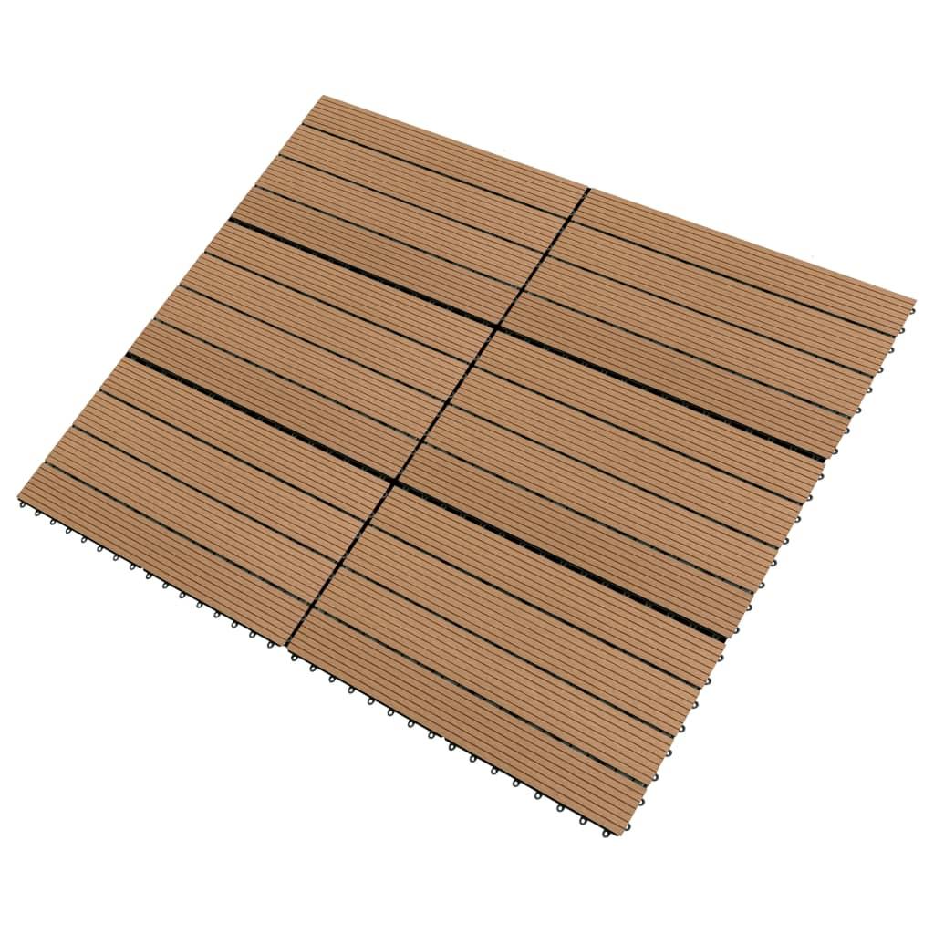 Decking Tiles 6 pcs WPC 23.6"x11.8" 11.6 ft² Brown at Set Shop and Smile