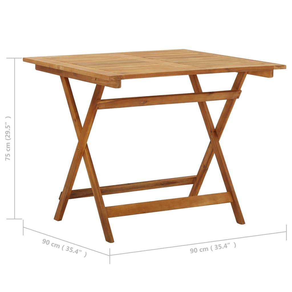 Folding Patio Table 35.4"x35.4"x29.5" Solid Acacia Wood at Set Shop and Smile