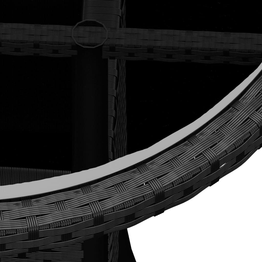 3 Piece Patio Bistro Set Poly Rattan Black at Set Shop and Smile