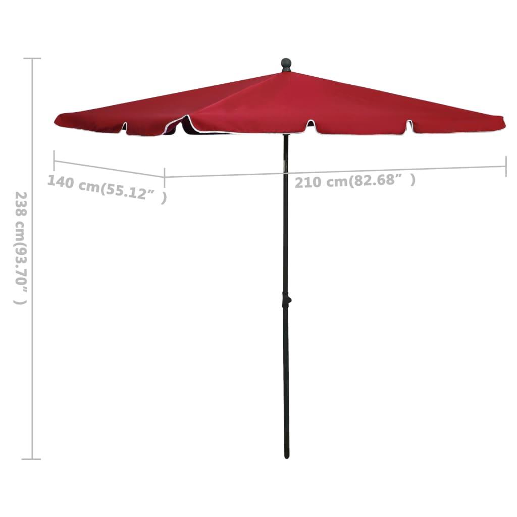 Garden Parasol with Pole 82.7"x55.1" Bordeaux Red at Set Shop and Smile