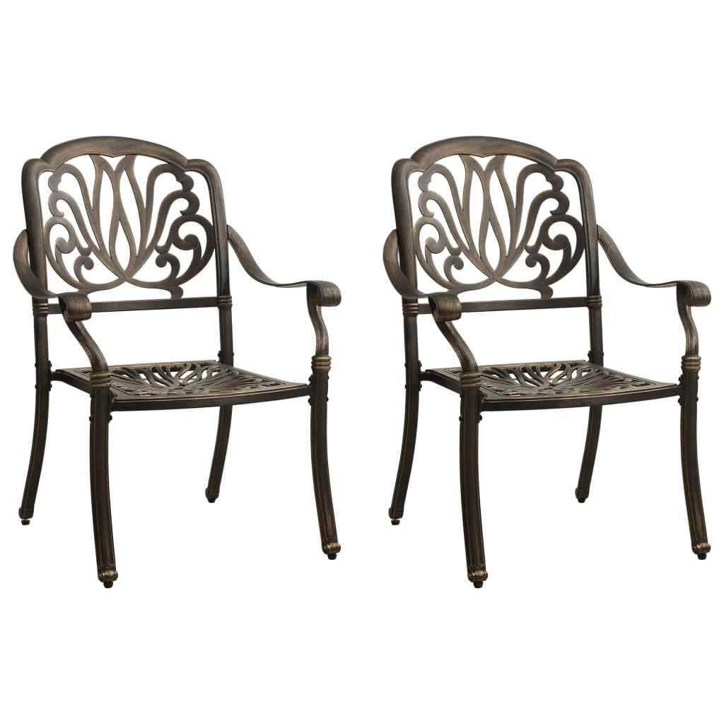 Patio Chairs 2 pcs Cast Aluminum Bronze at Set Shop and Smile