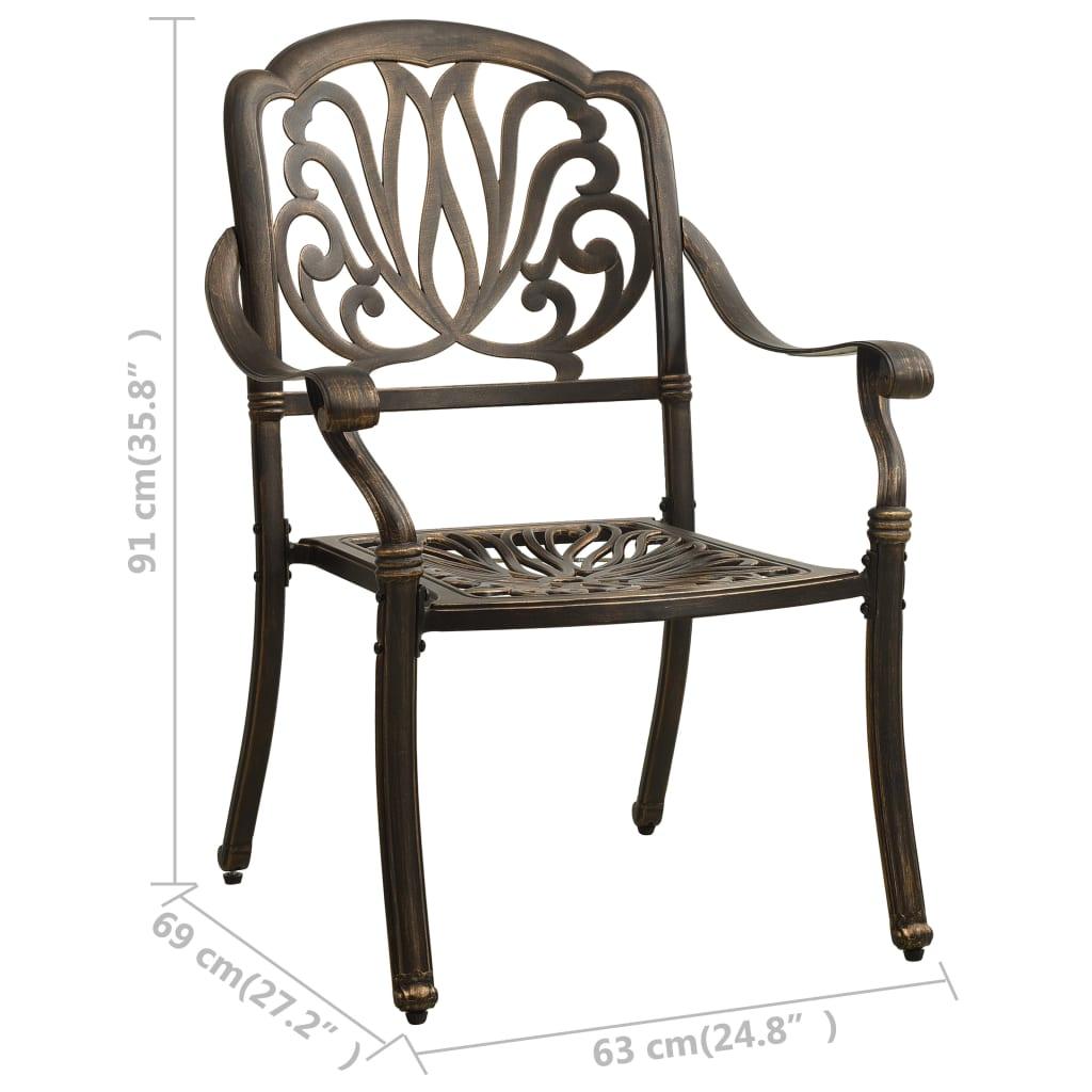 Patio Chairs 2 pcs Cast Aluminum Bronze at Set Shop and Smile