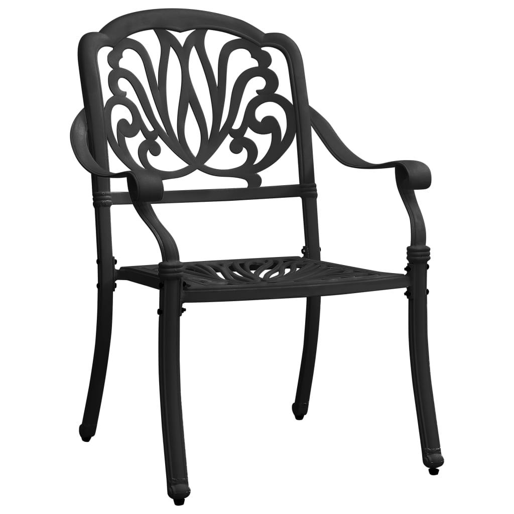 Patio Chairs 2 pcs Cast Aluminum Black at Set Shop and Smile