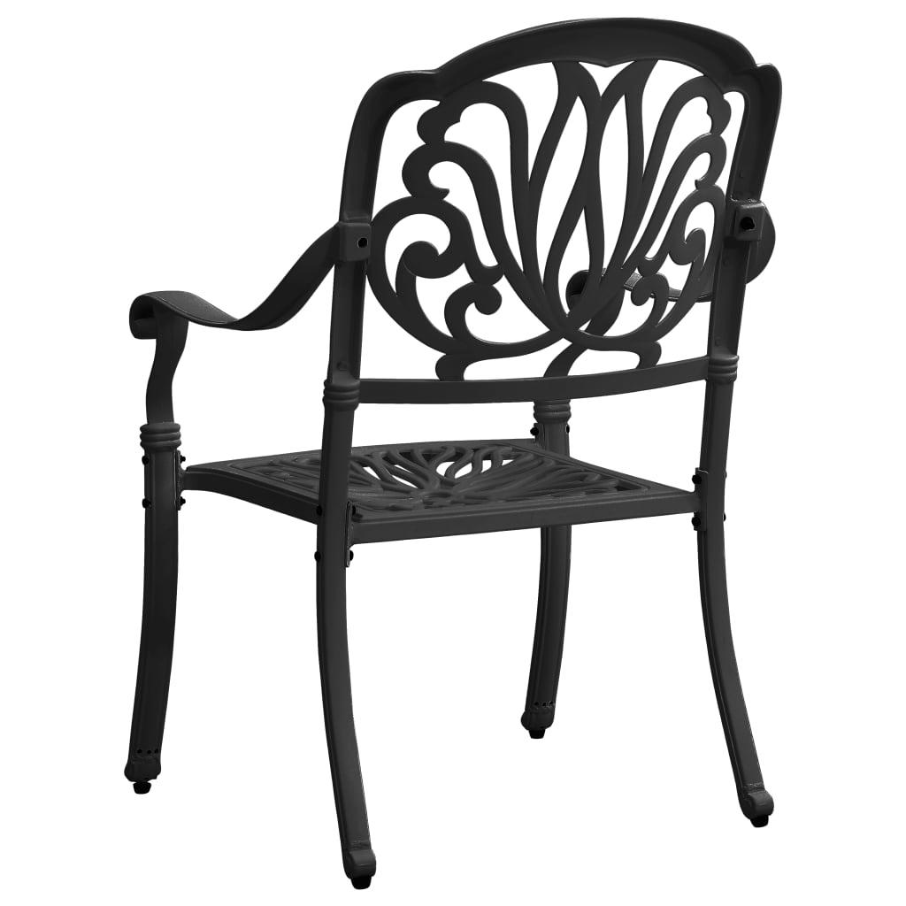 Patio Chairs 2 pcs Cast Aluminum Black at Set Shop and Smile