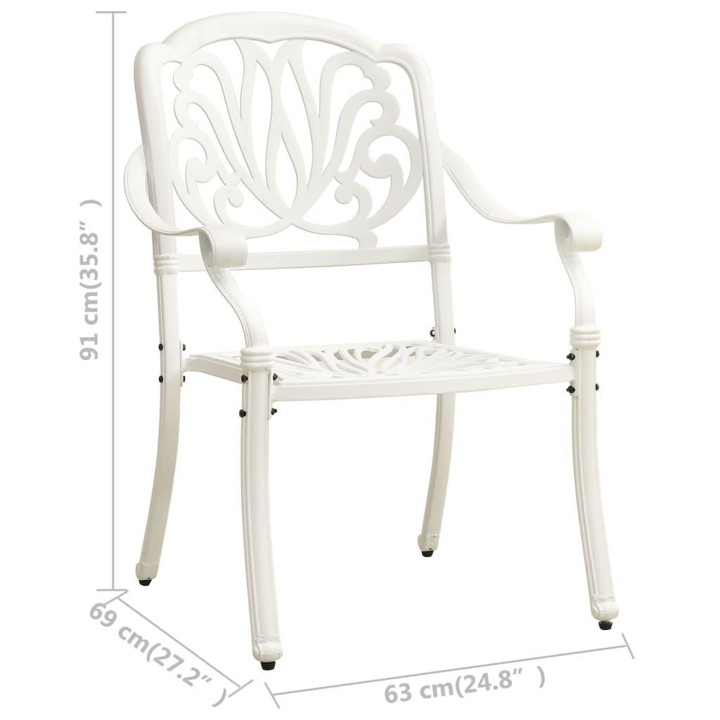 Patio Chairs 2 pcs Cast Aluminum White at Set Shop and Smile