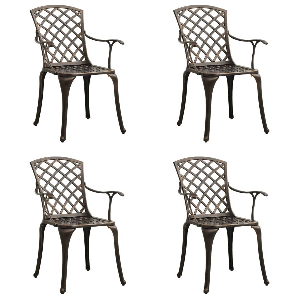 Patio Chairs 4 pcs Cast Aluminum Bronze at Set Shop and Smile