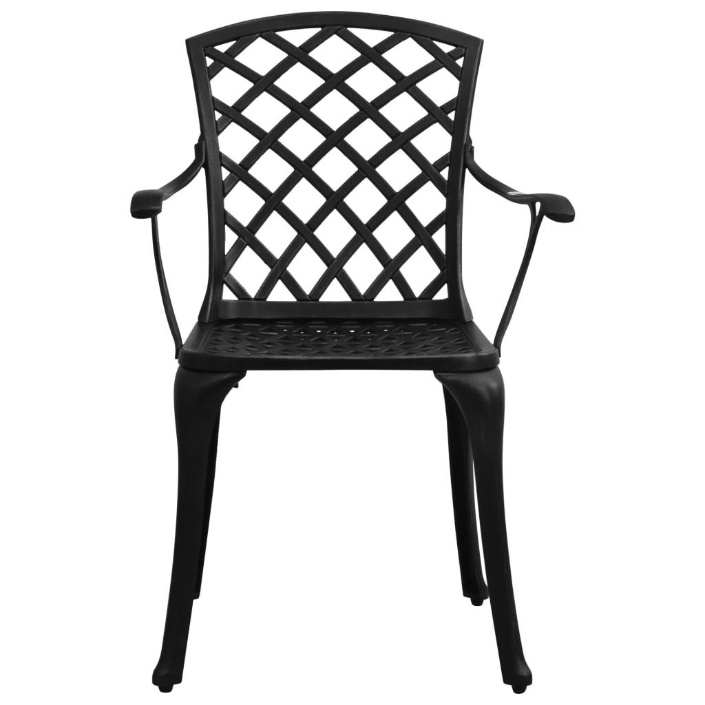 Patio Chairs 2 pcs Cast Aluminum Black at Set Shop and Smile