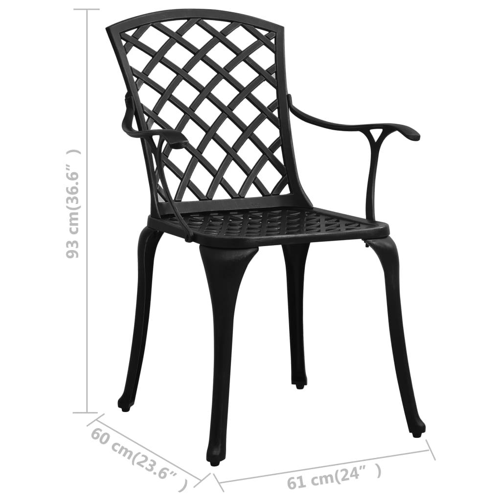 Patio Chairs 2 pcs Cast Aluminum Black at Set Shop and Smile